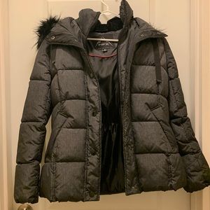 Grey puffer coat